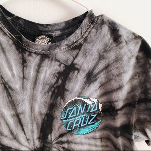 Grey tie dye Santa Cruz Tee